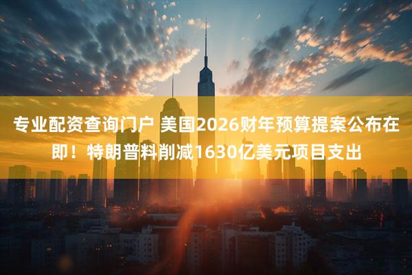 专业配资查询门户 美国2026财年预算提案公布在即！特朗普料削减1630亿美元项目支出
